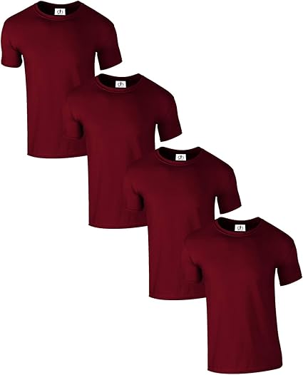 Pack of 4 Premium Crew Neck T-Shirt XS-3XL Regular Fit Short Sleeve