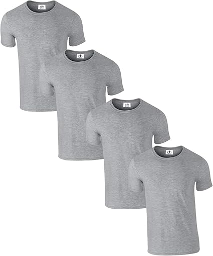 Pack of 4 Premium Crew Neck T-Shirt XS-3XL Regular Fit Short Sleeve